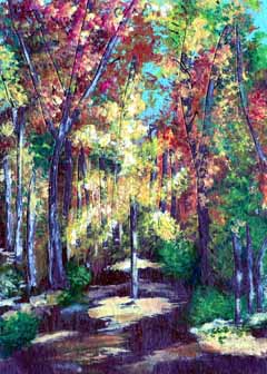 3rd Place - "Trevor's Path" by Leslie Johnson, Tomahawk WI - Acrylic